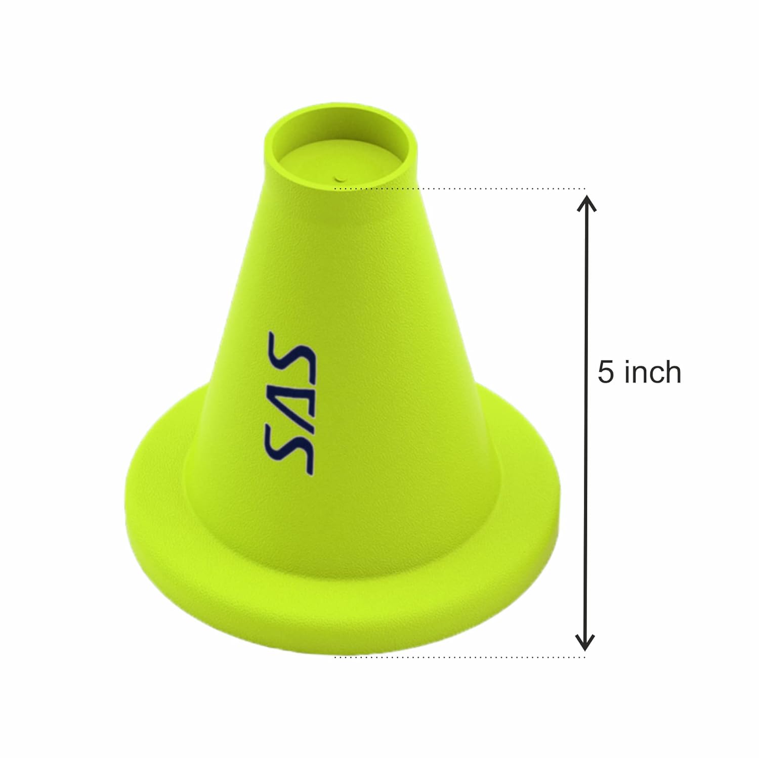 SAS SPORTS Cricket Batting Tee - Durable TPR Material | Cricket Cones for Exercise | Cricket Equipment Tee for Batting, Cricket Practice | Cricket Cones for Practice (Yellow, Pack of 6)